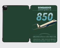 Thumbnail for Bombardier Challenger 850 design on dark green ipad tablet case