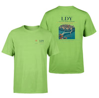 Thumbnail for City of Derry Airport (LDY) design printed on light green double-side t-shirt