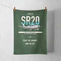 Thumbnail for Cirrus SR20 design on dark green towel