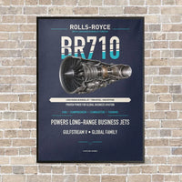 Thumbnail for BR710 vertical canvas print - framed - navy blue background