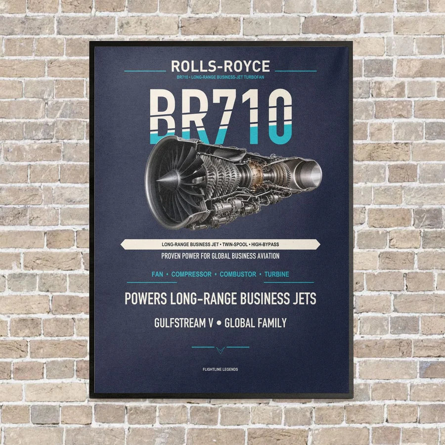 BR710 vertical canvas print - framed - navy blue background