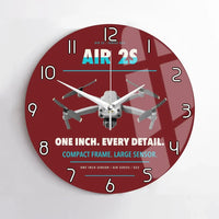 Thumbnail for DJI Air 2S design on dark red no frame wall clock