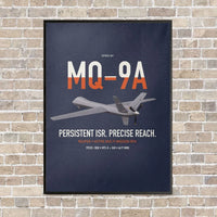 Thumbnail for MQ-9A Reaper vertical canvas print - framed - navy blue background