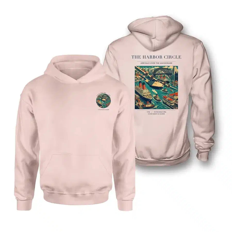 VINTAGE G4059 - The Harbor Circle - Double-Side Hoodie design on pink double side