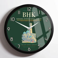 Thumbnail for Bukhara International Airport BHK Wall-Clock Framed - Dark Green