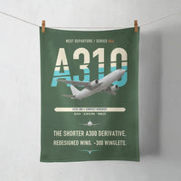 Thumbnail for Airbus A310-300 design on dark green towel