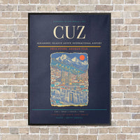 Thumbnail for Alejandro Velasco Astete International Airport CUZ - Canvas Framed - Navy Blue
