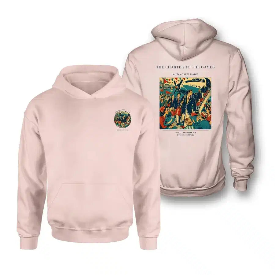 VINTAGE G4103 - The Charter To The Games - Double-Side Hoodie design on pink double side