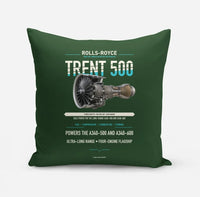 Thumbnail for TRENT 500 design on dark green pillow
