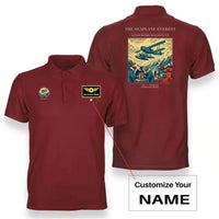 Thumbnail for VINTAGE G4296 - The Seaplane Everest - Double-Side Polo T-Shirt design on red+name