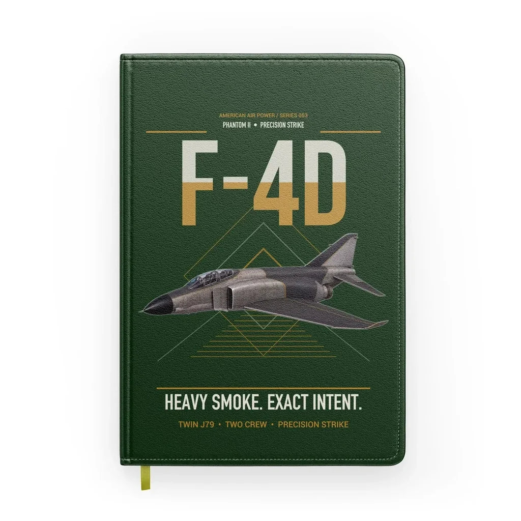 F-4D Phantom II design on dark green notebook