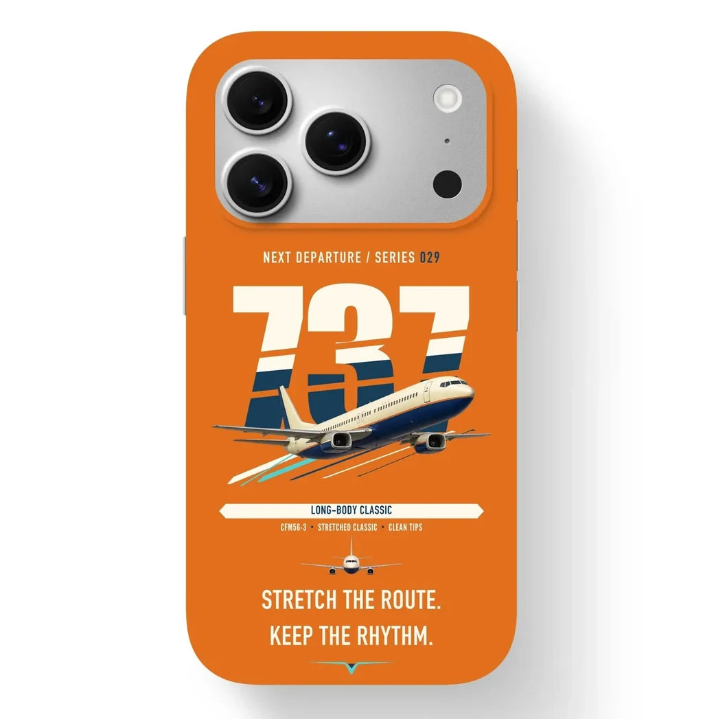 Boeing 737-400 Classic design on orange magsafe iphone case