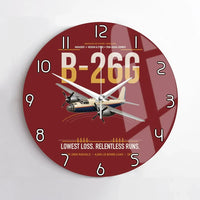 Thumbnail for B-26G Marauder design on dark red no frame wall clock