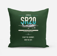 Thumbnail for Cirrus SR20 design on dark green pillow