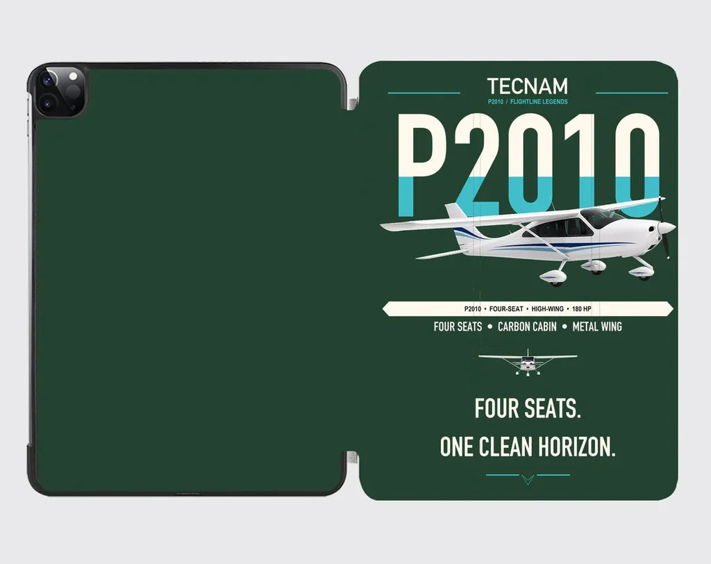 Tecnam P2010 design on dark green ipad tablet case