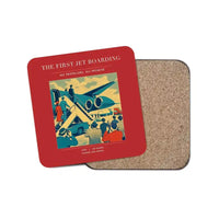 Thumbnail for The First Jet Boarding - Designed Coasters design on red 1-piece