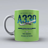 Thumbnail for A330-300 Mug design on light green airbus