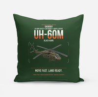 Thumbnail for Sikorsky UH-60M Black Hawk design on dark green pillow