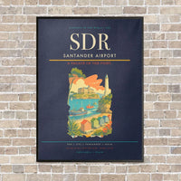 Thumbnail for Santander Airport SDR vertical canvas print - framed - navy blue background