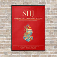 Thumbnail for Sharjah International Airport SHJ - Canvas Framed - Red