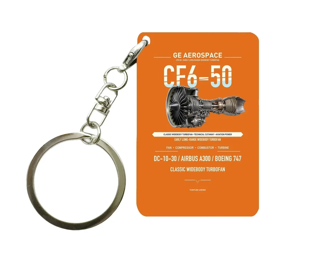 CF6-50 Key Chain design on orange key chain