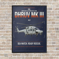 Thumbnail for HAL ALH Dhruv Mk III vertical canvas print - framed - navy blue background