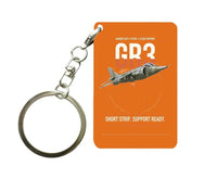 Thumbnail for Hawker Siddeley Harrier GR3 design on orange designed key chain, double-side print