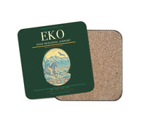 Thumbnail for Elko Regional Airport (EKO) design on dark green 1 piece coaster