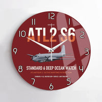 Thumbnail for Atlantique 2 Standard 6 design on dark red no frame wall clock