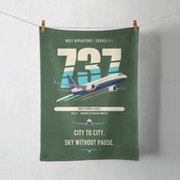 Thumbnail for Boeing 737 MAX 8 design on dark green towel