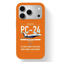 Thumbnail for Pilatus PC-24 design on orange magsafe iphone case, for iPhone 17 Pro