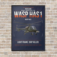 Thumbnail for Westland Wasp HAS1 vertical canvas print - framed - navy blue background