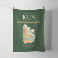 Thumbnail for Kaunas International Airport (KUN) design on dark green towel