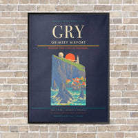 Thumbnail for Grimsey Airport GRY - Canvas Framed - Navy Blue