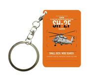 Thumbnail for Kaman SH-2F Seasprite design on orange designed key chain, double-side print
