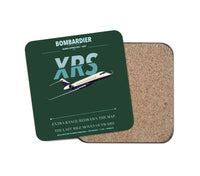 Thumbnail for Bombardier Global Express XRS design on dark green 1 piece coaster