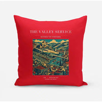 Thumbnail for VINTAGE G4110 - The Valley Service - Designed Pillows design on red
