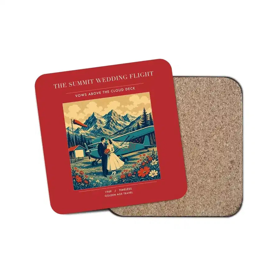 The Summit Wedding Flight - Designed Coasters design on red 1-piece