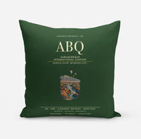 Thumbnail for Albuquerque International Sunport (ABQ) design on dark green pillow