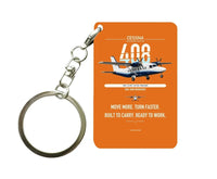 Thumbnail for Cessna 408 SkyCourier design on orange designed key chain, double-side print
