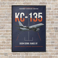 Thumbnail for KC-135 STRATOTANKER vertical canvas print - framed - navy blue background