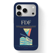 Thumbnail for Fort-de-France Airport (FDF) design on navy blue iPhone 17 Pro MagSafe case