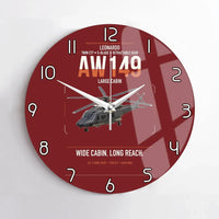 Thumbnail for Leonardo AW149 design on dark red no frame wall clock