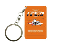 Thumbnail for Leonardo AW109SP GrandNew design on orange designed key chain, double-side print