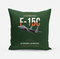 Thumbnail for F-15C Eagle Air Superiority No Substitute design on dark green pillow