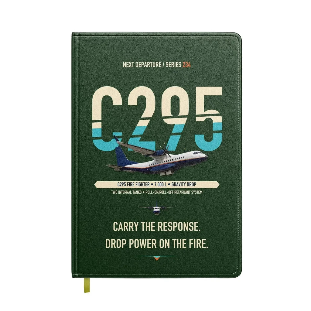 Airbus C295 Firefighter design on dark green notebook