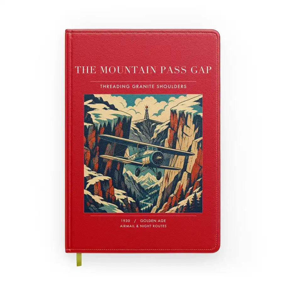 VINTAGE G4253 - The Mountain Pass Gap - Designed Notebooks design on red