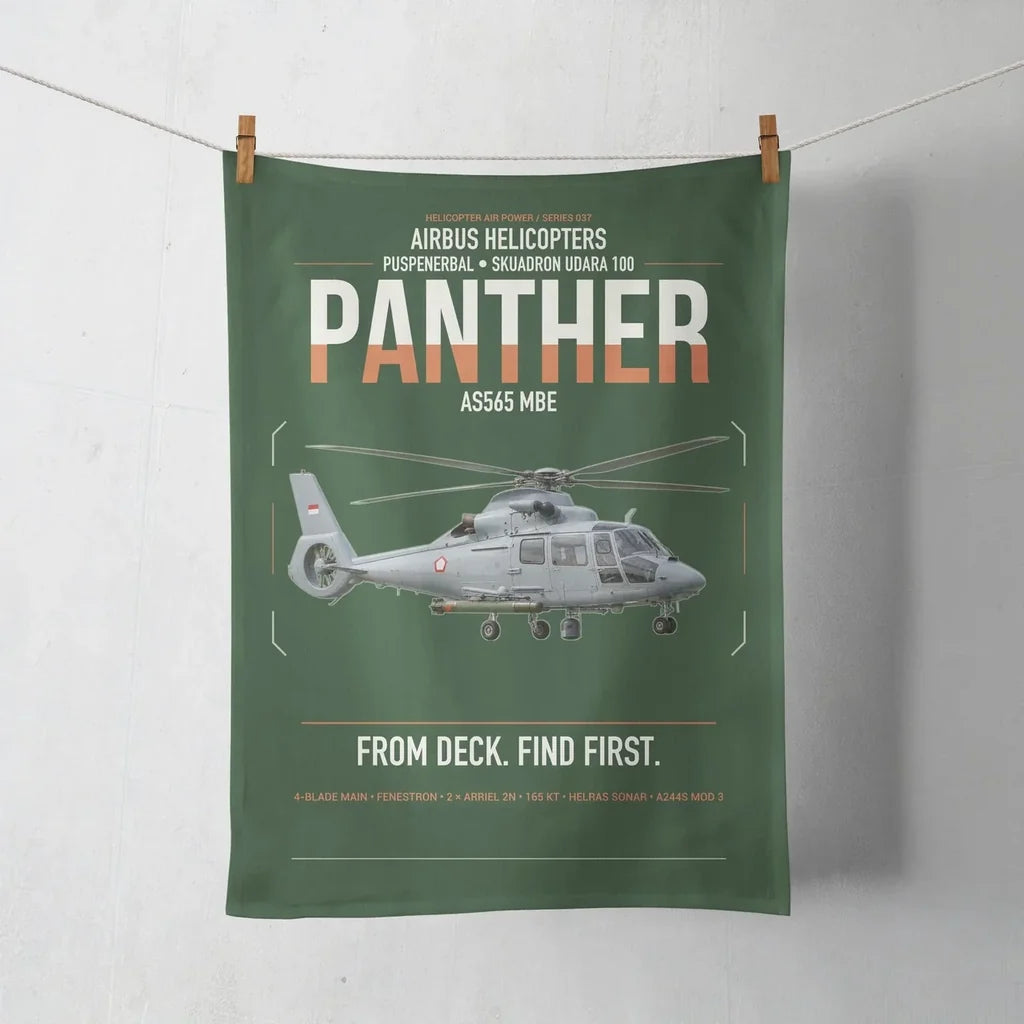 Airbus Helicopters AS565 MBe Panther design on dark green towel