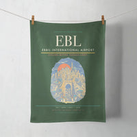 Thumbnail for Erbil International Airport (EBL) design on dark green towel