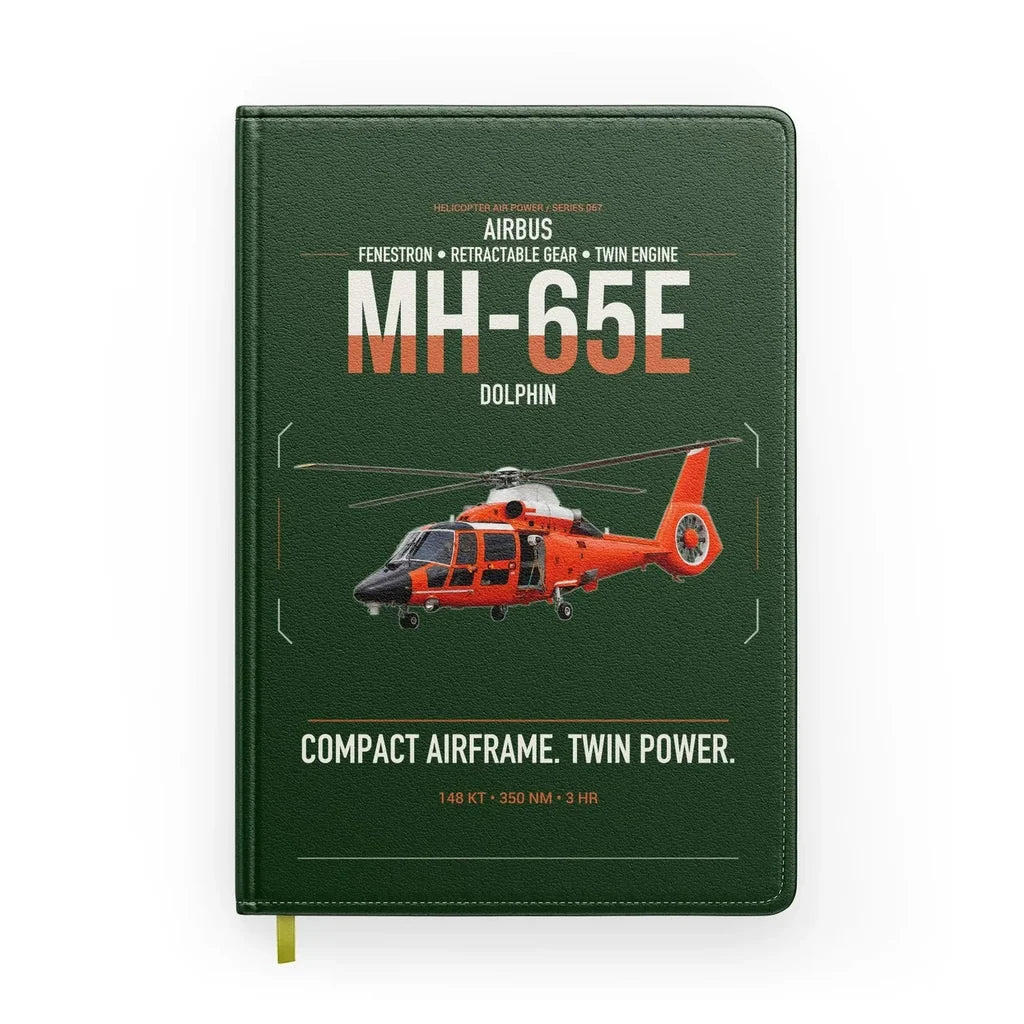 Airbus MH-65E Dolphin design on dark green notebook